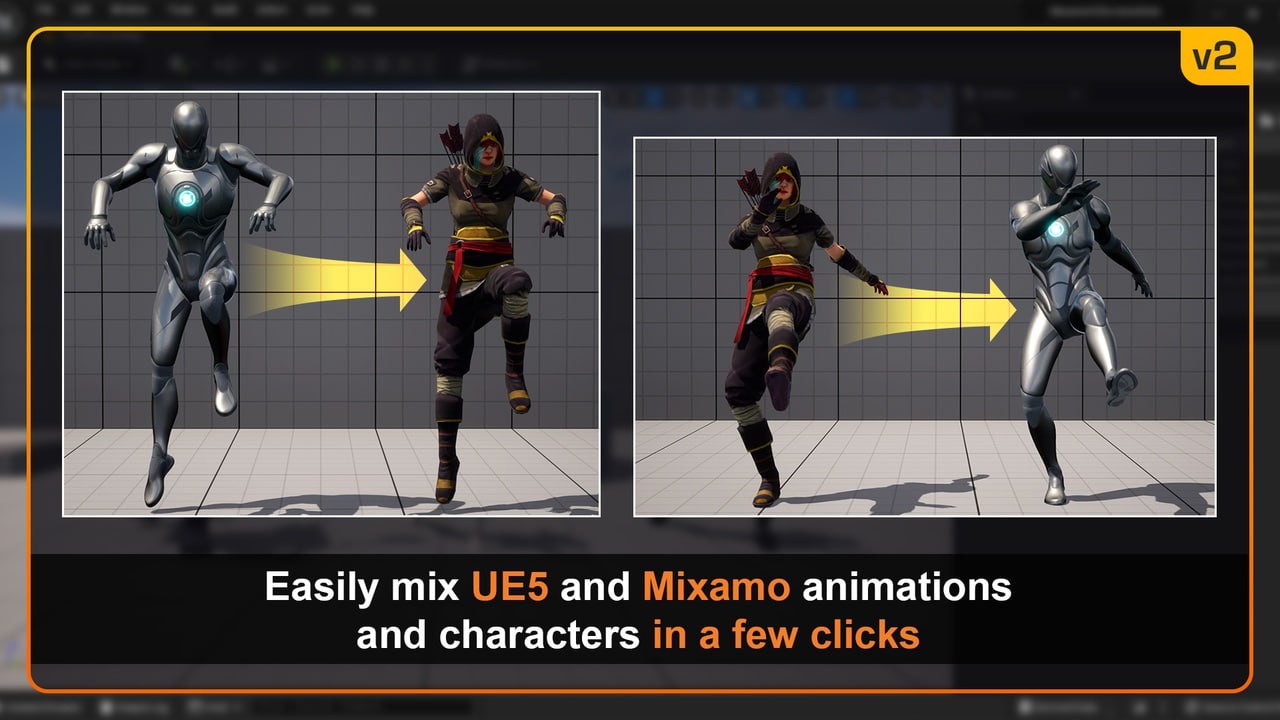 Mixamo Animation Retargeting 2 - Unreal Engine📱 - изображение 2